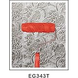 SONONIA 　2個入り　お買い得　壁　装飾用　プラスチック製　ハンドル付き　7インチ　エンボス　加工　花＆鳥パターン　塗装ローラー