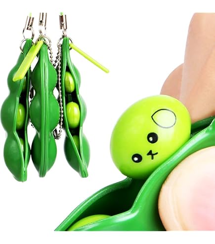 Amazon.co.jp: 無限枝豆 枝豆 キーホル ダー モゾモゾ動く玩具 フィ