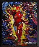 uhomate Superhero Iron Man Wall Decor Vincent Van Gogh Starry Nightポスターホームキャンバス壁アート記念ギフトベビーギフト子供部屋装飾