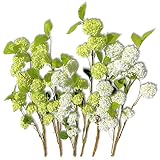 生きているような人工Viburnum、パックの6 Extra Long Stems、Snowball White and Pale Green、33 ½ inches , by Whole家World