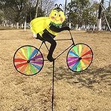 かわいい動物の自転車の風車ウィンドバイクカイト庭の芝生の飾りの子供の屋外飛行のおもちゃ (蜂)