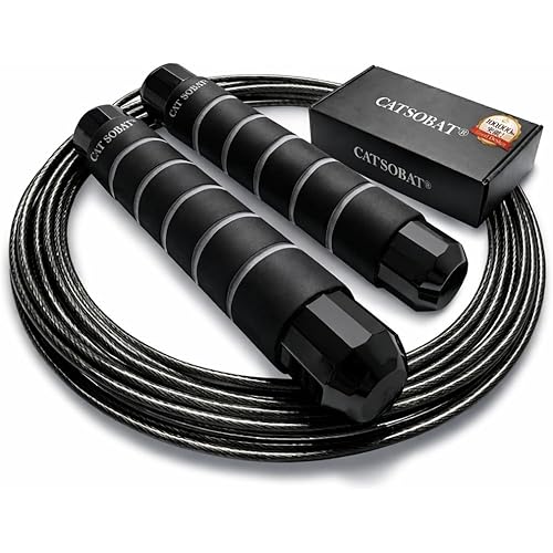 【プロ監修デザイン】脂肪燃焼 縄跳び ダイエット用 大人 子供 男女兼用 長さ調整可 ベアリング付き 静音 室内 屋外 トレーニング用 【メーカー30日保証付き】