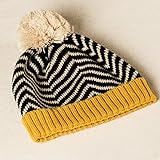 m-egal子供キッズかわいいZebraストライプニットキャップニット帽子ニット帽イエロー イエロー