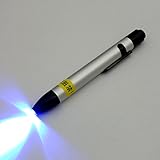 コンテック(kontec) UV-LED (紫外線LED) 375nm 1灯使用 ブラックライト ペンタイプ PW-UV141P-01 シルバー、ブラック