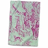 3droseリナピロ – French Toile – Frenchファームトワール。人気トワール印刷。 – タオル 15" x 22" twl_218090_1