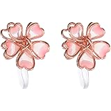 [SEIYA INTERNATIONAL] イヤリング レディース ピアス風 ノンホールピアス フェイクピアス イヤーカフ 揺れる 桜 花 蝶 ノンホール 樹脂 クリップタイプ 両耳セット