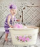 肩ひもショルダー＆リボン付ソフトロンパース　newborn-4T(50-110)☆グラデーションパープル