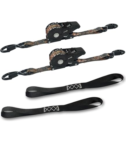 HandT USA Based Retractable Ratchet Straps 2PK 1in X 6ft - 1,500lb Break Stre - View #9
