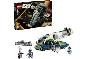 LEGO Star Wars: Attack of the Clones Jango Fett’s Starship 75433, Building Toy for Any Fans, Buildable Vehicle, Bounty Hunter Characters, Fantasy Decor, Gift Idea for Kids (707 Pieces)
