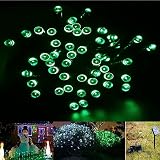 ELlight 7m 23ft 50LED Green Light, Solar Powered Fairy String Lights ,Waterproof, 8 Modes, Outdoor, 
