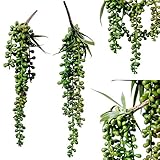 人工多肉植物、真珠の文字列、28 " Hanging basketplant、Lover Tears植物 グリーン