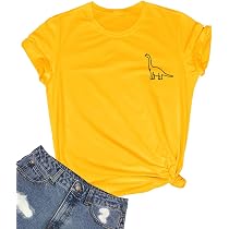 ROSEPARK Women Cute Dinosaur Graphic T 