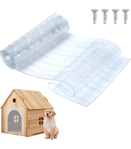 thumbnail interactive-video image 1 of Vinyl Dog Door Flap 15x18 - Replacement Curtain For Wooden Dog Houses 1 of 11