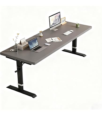 Amazon | 昇降デスク 電動 180cm 木製 天板 スタンディングデスク 上下