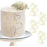 ケーキトッパー 5枚セット ハート ゴールド おしゃれ ケーキ挿入カード お誕生日 ウエディング 結婚式 パーティー ケーキデコレーション ケーキ飾り 飾り付け