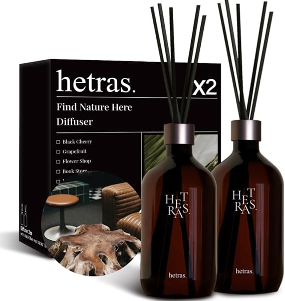 【公式】hetras ヘトラス プレミアム 大容量 ディフューザー Hotel Wood ホテルウッド ウッディ 500ml 2ea 2個入り セット ルームフレグランス リードディフューザー アロマディフューザー 香り インテリア - 1