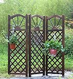 ZENGAI ソリッドウッドは、折り畳み可能なグリッドスクリーン壁の花のポットをオフに屋外の花のラックのディスプレイスタンド、121 * 120センチメートルカット フラワースタンド