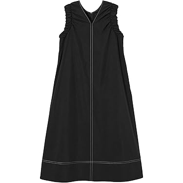 美品✦BRIEFING ノースリーブワンピース✦M サテン ノースリーブ シャーリング ロングワンピース | 韓国