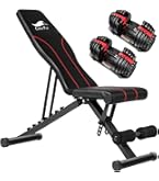 Amazon | CuteeFox 商品 トレーニングベンチ＋可変式 ダンベル 24kg