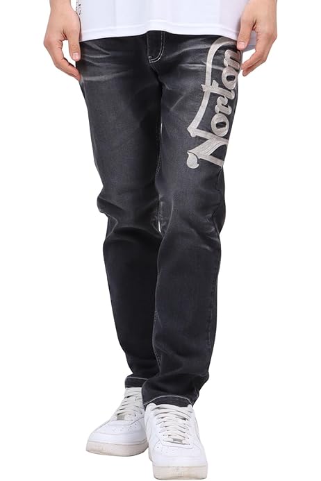 Amazon | [ノートン] ストレッチ MAX 変形 ライダース デニム パンツ 