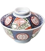 Amazon｜蓋付大茶 錦牡丹蓋丼 [15.5 x 11.8cm] セトモノホンポ