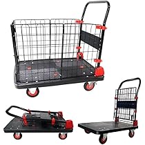 カゴは折り畳み可能 カゴ台車 カゴ 手押し台車 ハンドブレーキ付き カゴ付き台車 折りたたみ ブレーキ付き カゴ台車 軽量 静音 耐