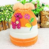 冬 新生児帽子ニット帽子防寒帽子保温 帽子 クリスマス 花飾り (orange)