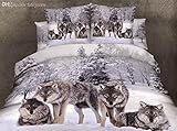 1 卸売 3 ピースの d 印刷 wolfs 動物 100 ％綿の寝具 4 pc 羽毛布団キルトベッドクイーンサイズキングサイズの羽毛布団寝具シーツカバーセットを設定する