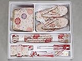 七五三用小物　はこせこセット　七歳着物用の箱迫セット　送料無料　白色系のはこせこセット　B1787-01