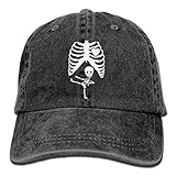 大人 デニム キャップハロウィーン 妊娠中 スケルトン 忍者 今季最新 ダンス レジャー・キャップ UVカット 紫外線対策 日よけ 小顔効果 プリント付き 無地 ブラック