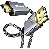 BENFEI 4K DisplayPort - HDMI 1.8m ケーブル [アルミニウム シェル、ナイロン編組]、単方向 DP 1.2 コンピューター to HDMI 1.4 スクリーン ケーブル HP、ThinkPad、AMD、NVIDIA、デ