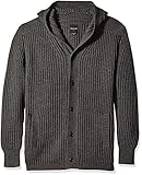 Barney Cools Men's Calgary Knit Hooded Cardigan Sweater Charcoal Medium [並行輸入品]