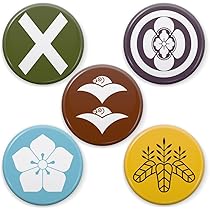 Amazon.co.jp: 【戦国武将 家紋缶バッジ】文月 家紋 缶バッジ