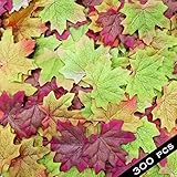 300ミックスFall Colored Artificial Maple Leaves forや結婚式、イベント、デコレーション 300pcs B01K4G092S