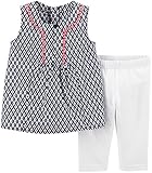 カーターズ carter's アパレル play line チュニック パンツ セット ネイビー ホワイト 綿 219A527 【並行輸入品】 18ヶ月