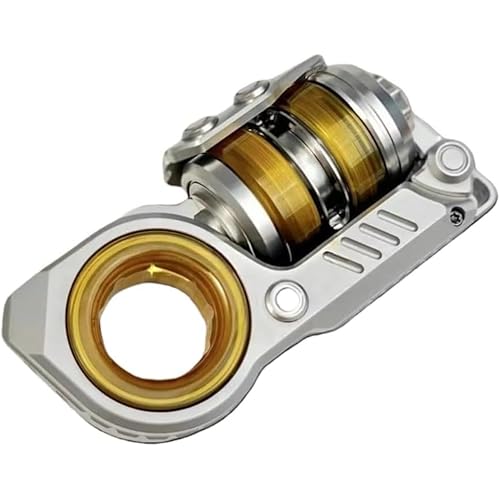 DRWG メタルマグネットスライダー EDC 多機能 ギアゲーム ストレス解消玩具 集中力向上 回転 携帯可能 ハイテクデザイン 集中力を高める ステンレススチール PE 素材 ハンドトイ 大人 子供 向け 複数ギア (金属製ストレス解消玩具、タイプ