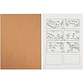 トレーニングノート絵コンテ ノート料理作り方法原稿用紙 ノート漫画用紙コマノート枠線付ノート絵コンテ用紙动画制作 子供 学生オリジナル 漫画 映画物語を書くノート (64枚-A4)