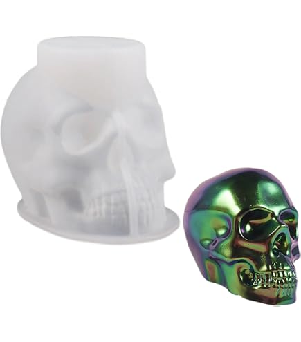 Amazon.co.jp: シリコンモールド スカル 3個セット ハロウィン 髑髏