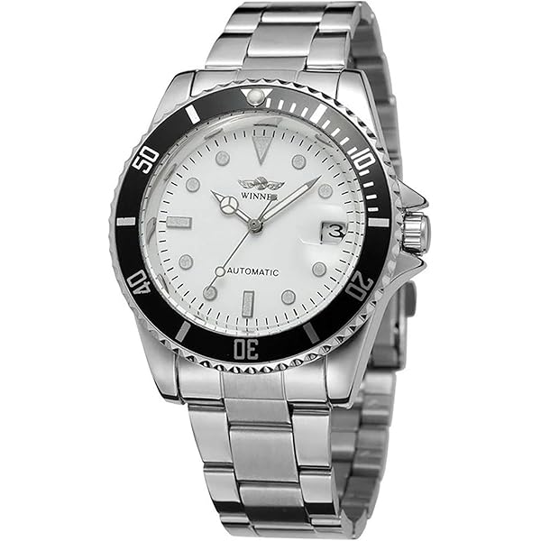 Amazon | 長方形腕時計 自動機械式 防水腕時計 ブラックレザー