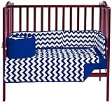 Baby Doll Bedding Chevron Mini Crib/ Port- A-Crib Bedding, Navy by BabyDoll Bedding