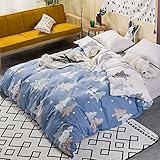 CHENGYI ブルーパターンコットンシングル学生キルトカバーシングルピースホーム漫画ダブルキルトカバー ( サイズ さいず : 180*220cm )