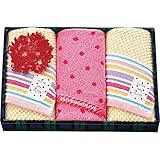 日繊商工 OLIVEdesOLIVE home ミニョン (フェイスタオル3枚・コースター) ピンク OD-1591