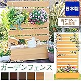 ガーデンフェンス 日本製 アウトルックタイプ　高さ180cm 3cm間隔/ライトブラウン