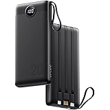 VRURC 20000mAh Power Bank with Built in Cables, 22.5W PD & QC 3.0 USB C Fast Charging Portable Charger with 4 Output 2 Input 