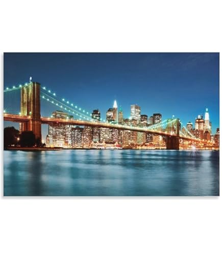 Amazon.co.jp: ブルックリンブリッジ ニューヨーク市 NYC 夜の