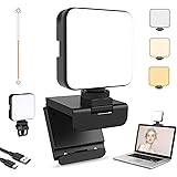 NexiGo Glow Light for Streamers, Enhanced Video Conference Lighting Kit with Webcam Style Clip, Built-in Battery, Dimmable & 