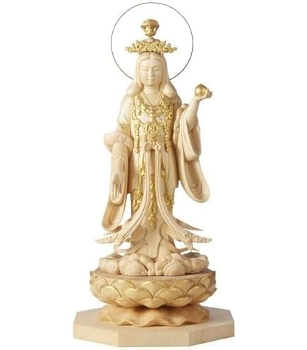 Amazon｜木彫り仏像【吉祥天女像】吉祥天 仏像 桧木製高級木彫り 総高
