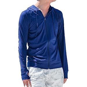 [アウニイ] 着る日焼け止め メンズ ラッシュガード 軽量 速乾 UPF50+ UVカット 長袖 指穴付き オリジナルプリント