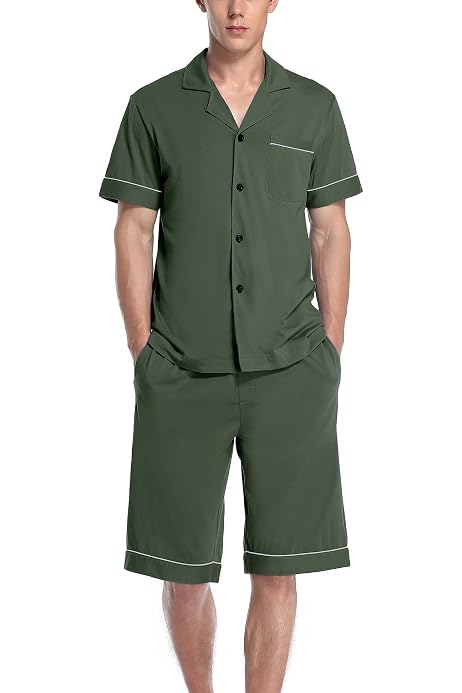 Cotton Pajamas, Short Sleeve Pajama Set 