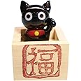 かわいい 手作り ガラス細工 枡入り 黒猫 CYK619